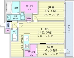 アルファスクエア北12西3の物件間取画像